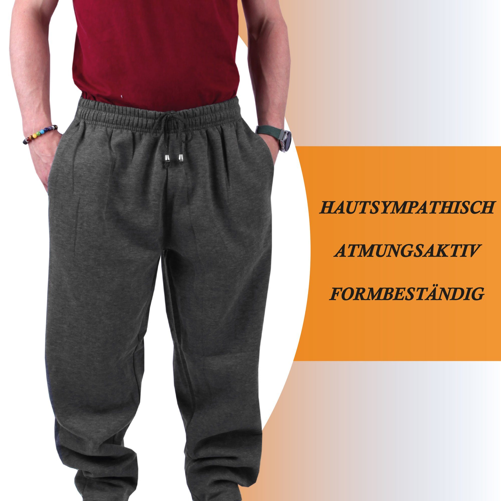 Trainingshose Sport Fashion Lange Sweathose Sweatpants Jogginghose Freizeithose - Hombre hemmy Anthrazit Hose Jogger
