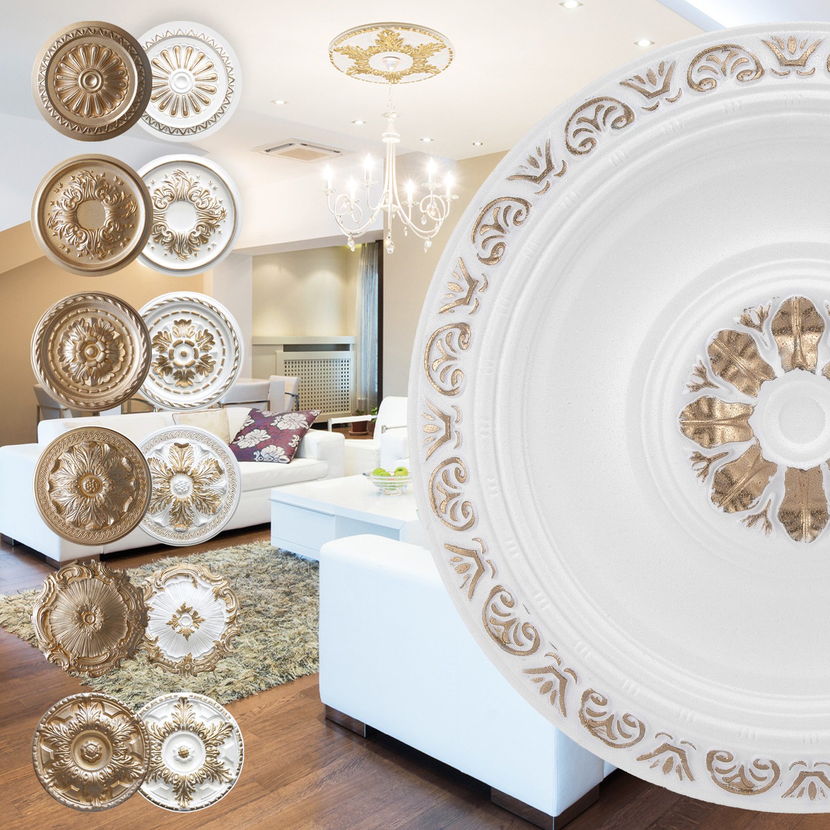 marbet design Wanddekoobjekt R-20 Gold (Stuckrosette günstig online kaufen