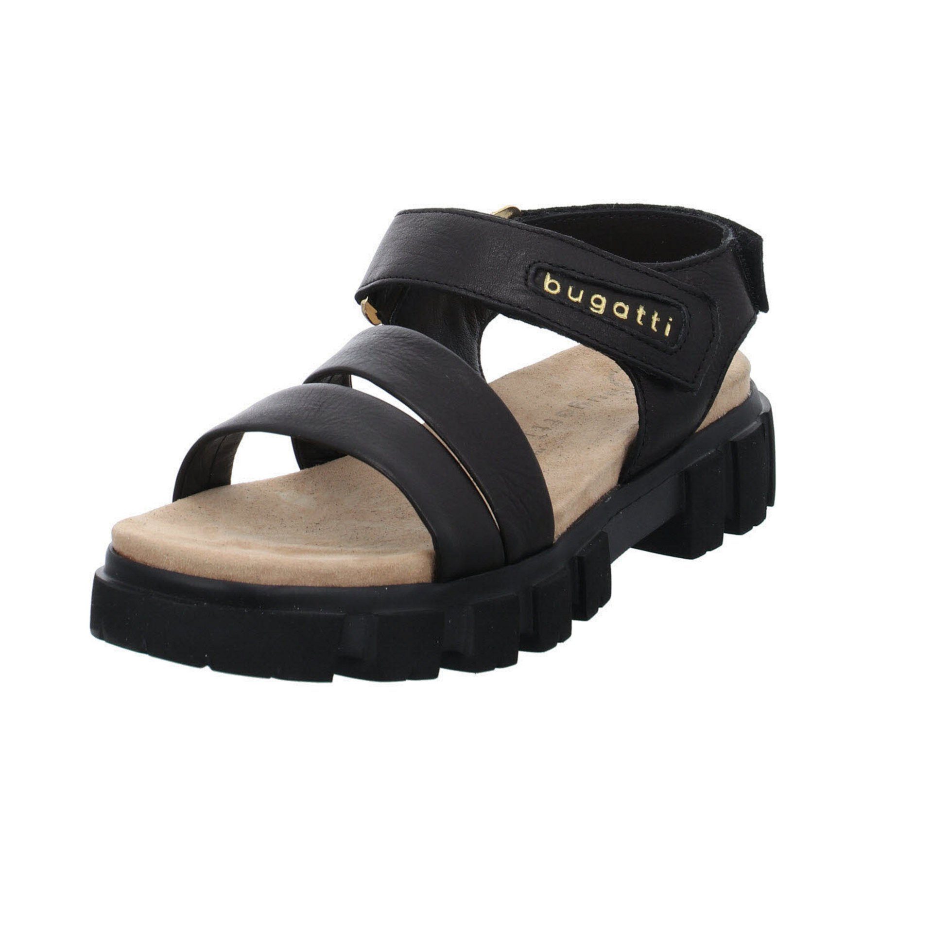 Mary Riemchensandale Sandale bugatti Damen Riemchensandalen Schwarz (02802179) Glattleder