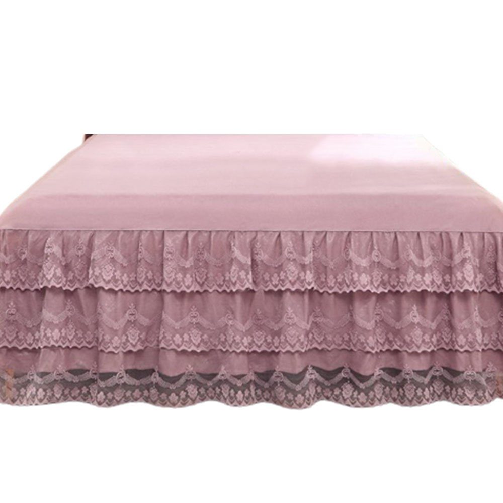 FELIXLEO Wendebettwäsche Tagesdecke Bettrock Rüschen Bettvolant Bohnenpaste günstig online kaufen