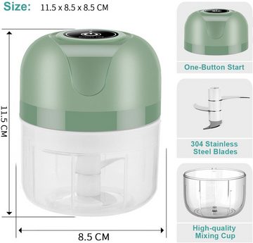 HYTIREBY Zerkleinerer Elektrischer Mini-Knoblauchhacker, 250 ml Mini-Nahrungsmittelhacker