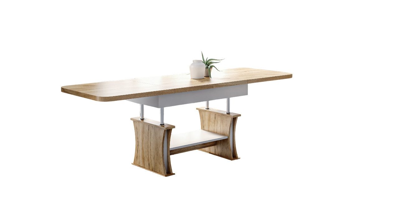 designimpex Couchtisch DA-777 höhenverstellbar ausziehbar 120/200 cm Esstisch Wohnzimmer, Funktionstisch, Wohnzimmertisch, Tisch, Esstisch, Sofatisch, Schublade