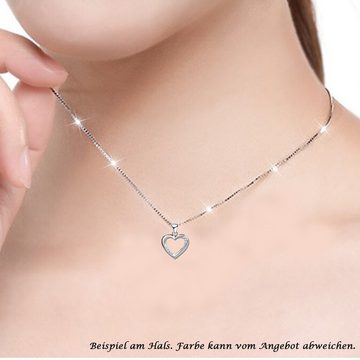 Limana Herzkette echt 925 Sterling Silber Kette mit Herz Anhänger, Damenkette ich liebe Dich Geschenk Idee Freundin