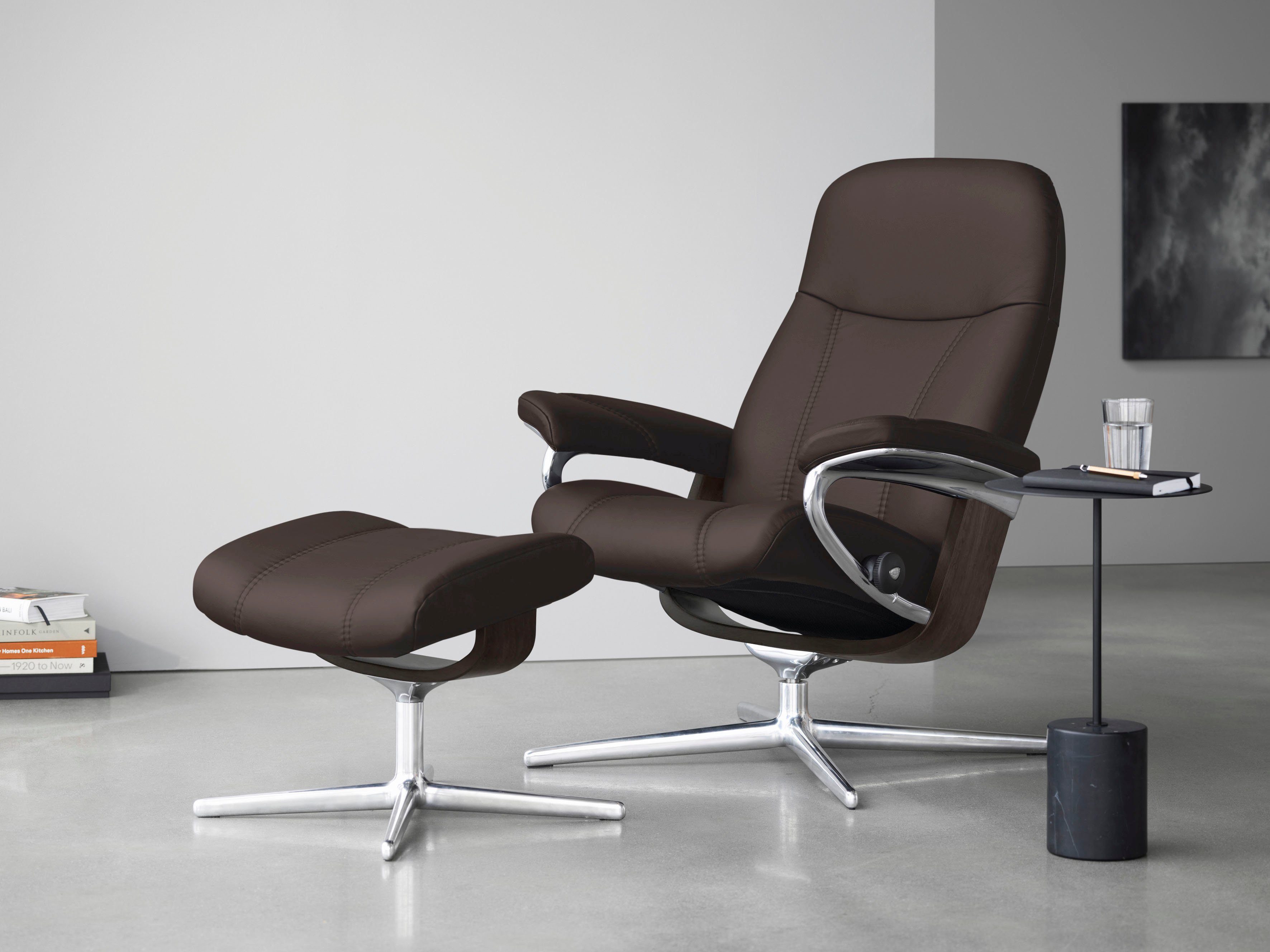 Stressless® Relaxsessel Consul, mit Cross Base, Größe S, M & L, Holzakzent Wenge