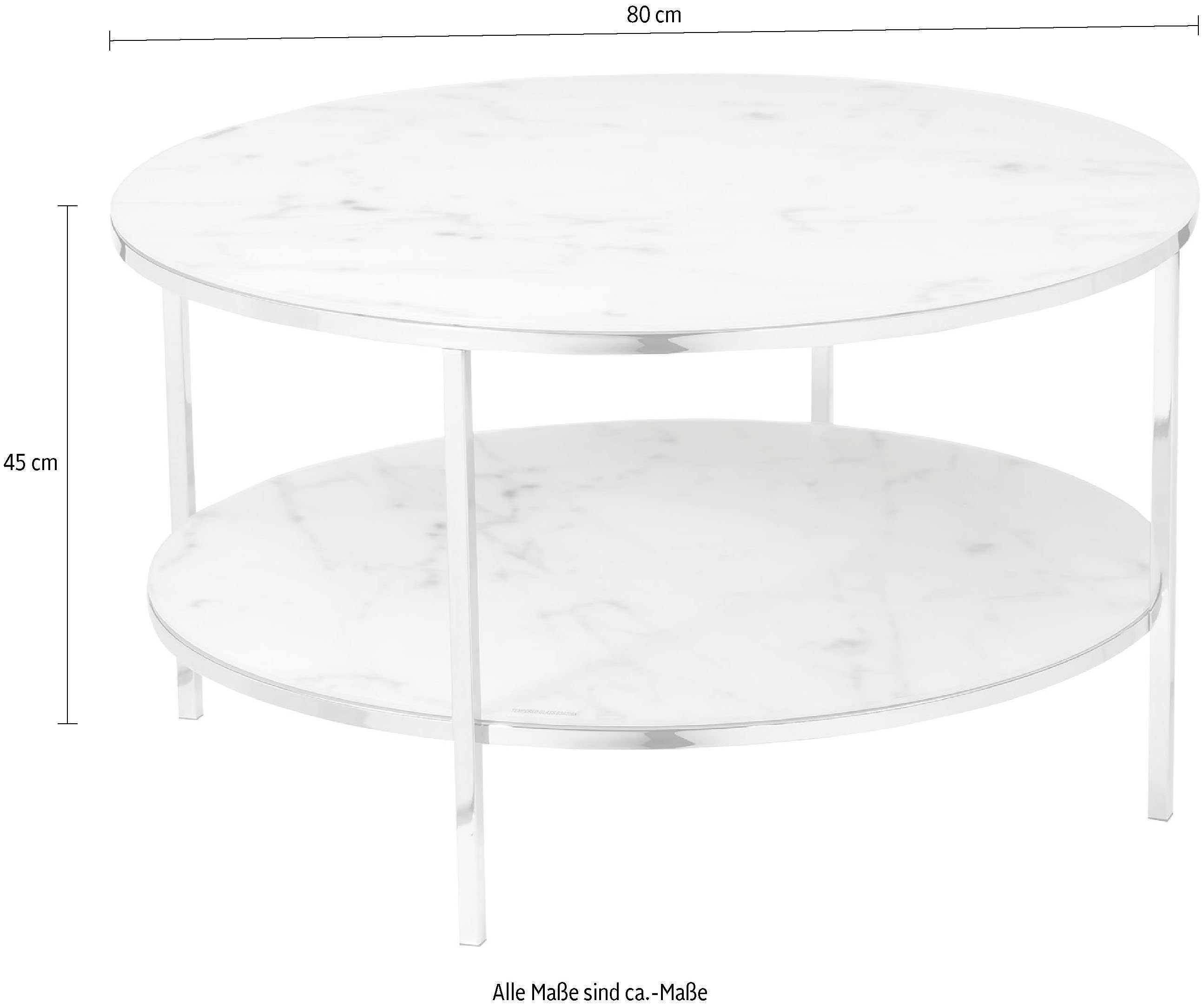 Tischplatten in SalesFever Couchtisch, Weiß/Gold Marmoroptik | Gold