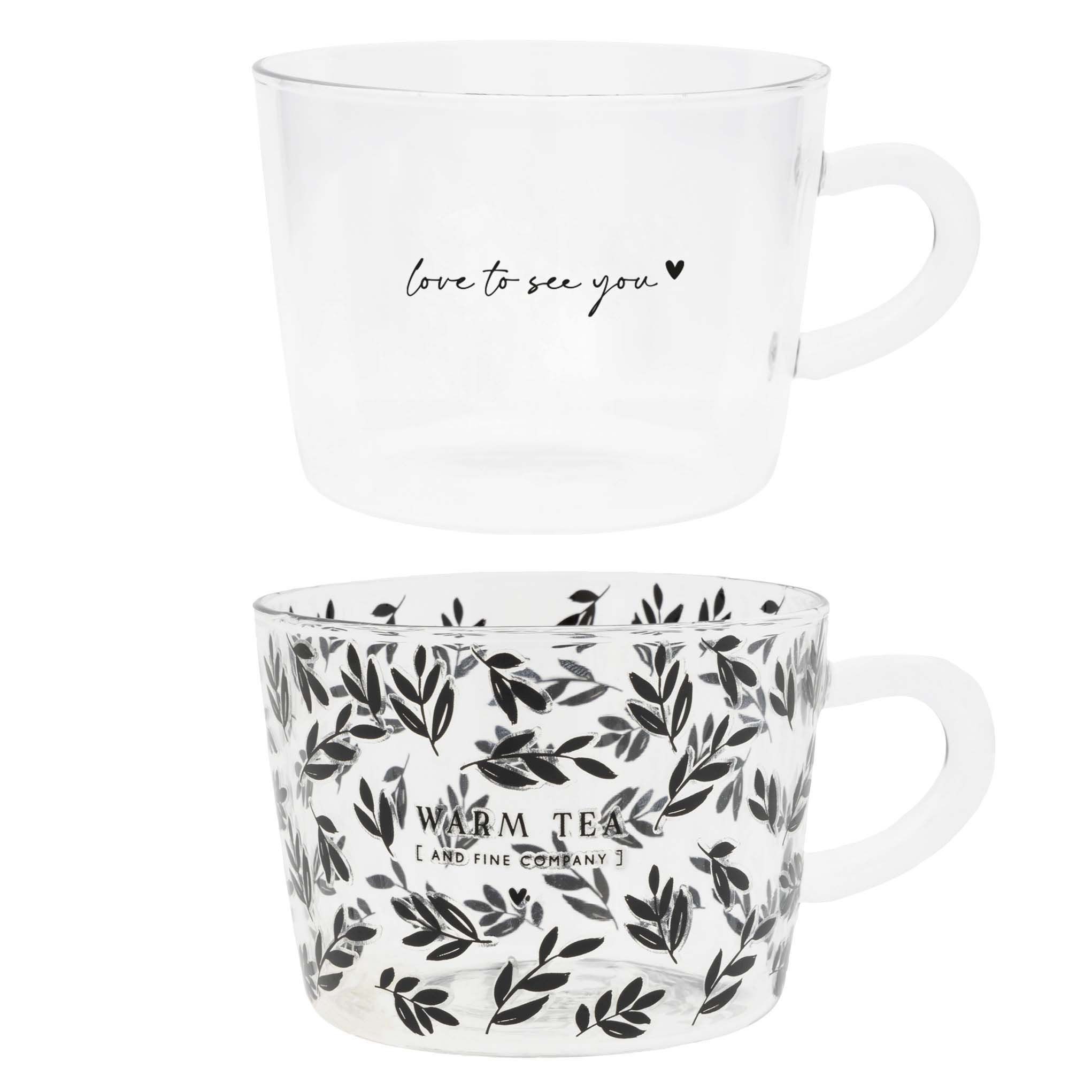 Bastion Collections Tasse, Glas, Höhe: 7cm, Farbe: Transparent, Motiv: Herz