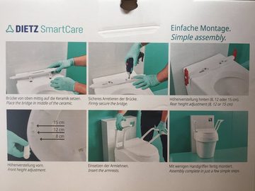 DIETZ® REHA-PRODUKTE Toilettensitzerhöhung Dietz SmartFix Toilettensitzerhöhung 8, 12 oder 15 cm mit Armlehnen