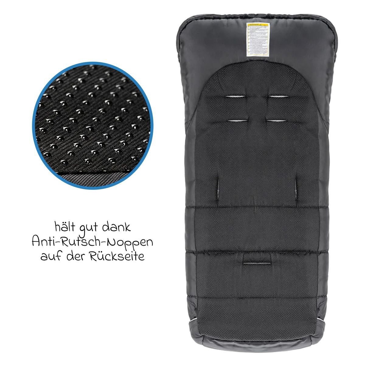 Zamboo Fußsack Schwarz, Winter Fußsack für Kinderwagen & Buggy Baby Thermo Winterfußsack