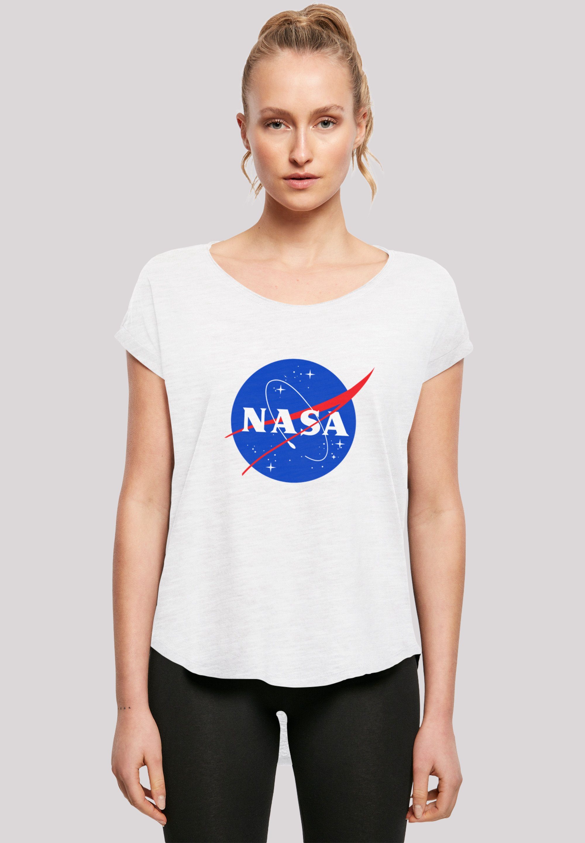 F4NT4STIC T-Shirt NASA Classic Insignia Logo\' Print, Hinten extra lang  geschnittenes Damen T-Shirt