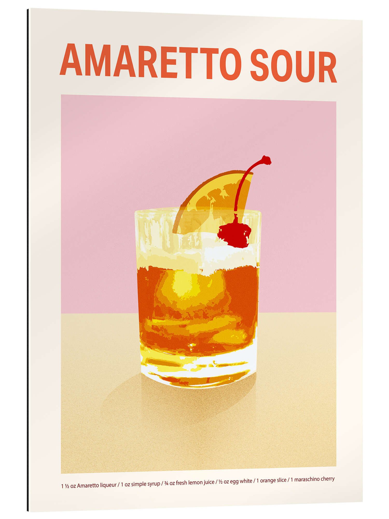 Posterlounge XXL-Wandbild Victoria Barnes, Cocktail Exhibition - Amaretto Sour, Küche Modern Illustration