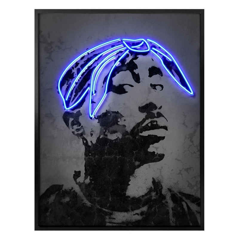 K&L Wall Art Poster »Poster Mielu Neon Streets Kult 2Pac Tupac Amaru Shakur«, Wohnzimmer Wandbild modern