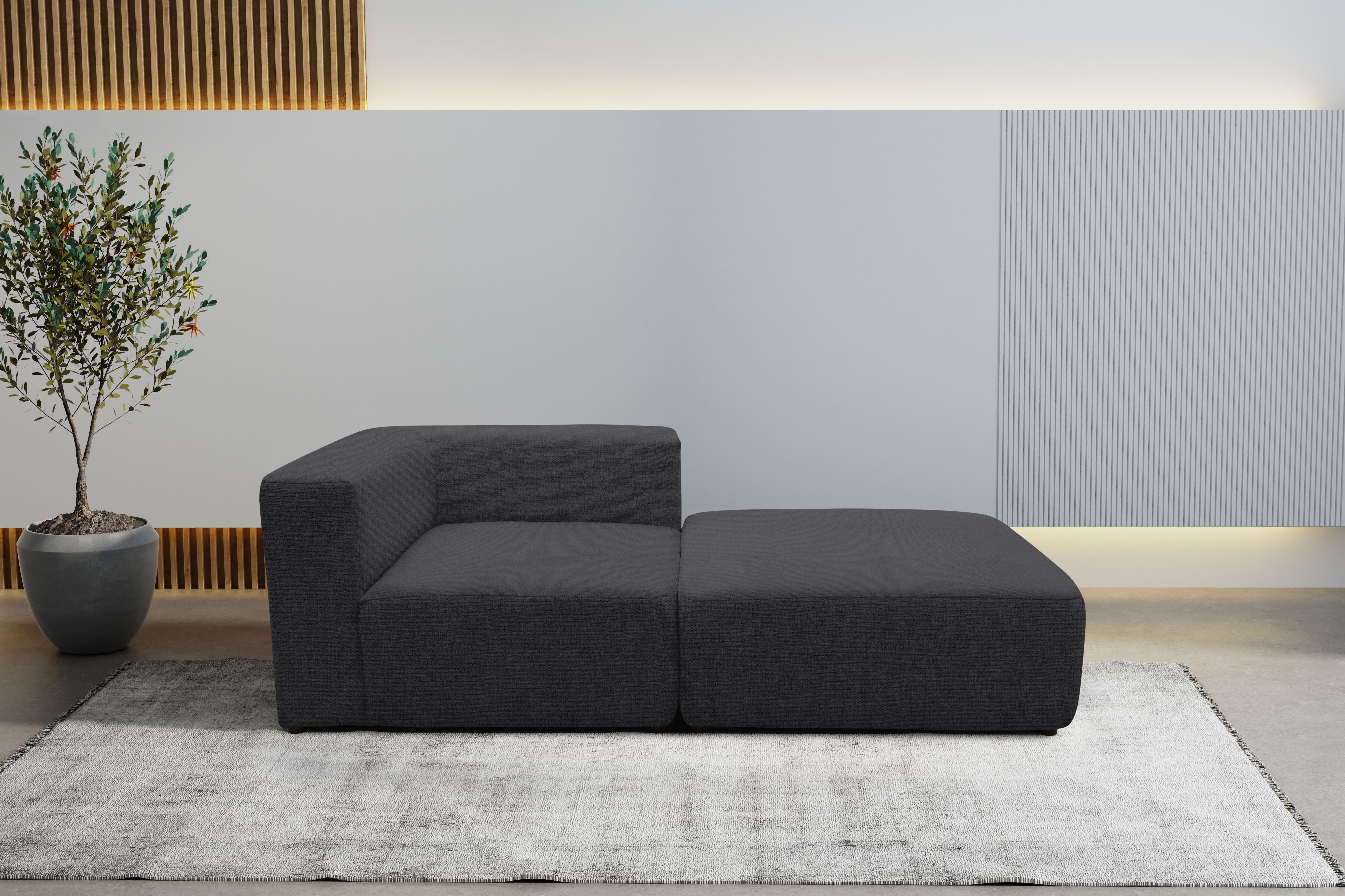 Sofa-Eckelement Utvik bestehend aus Eckelement und Hocker