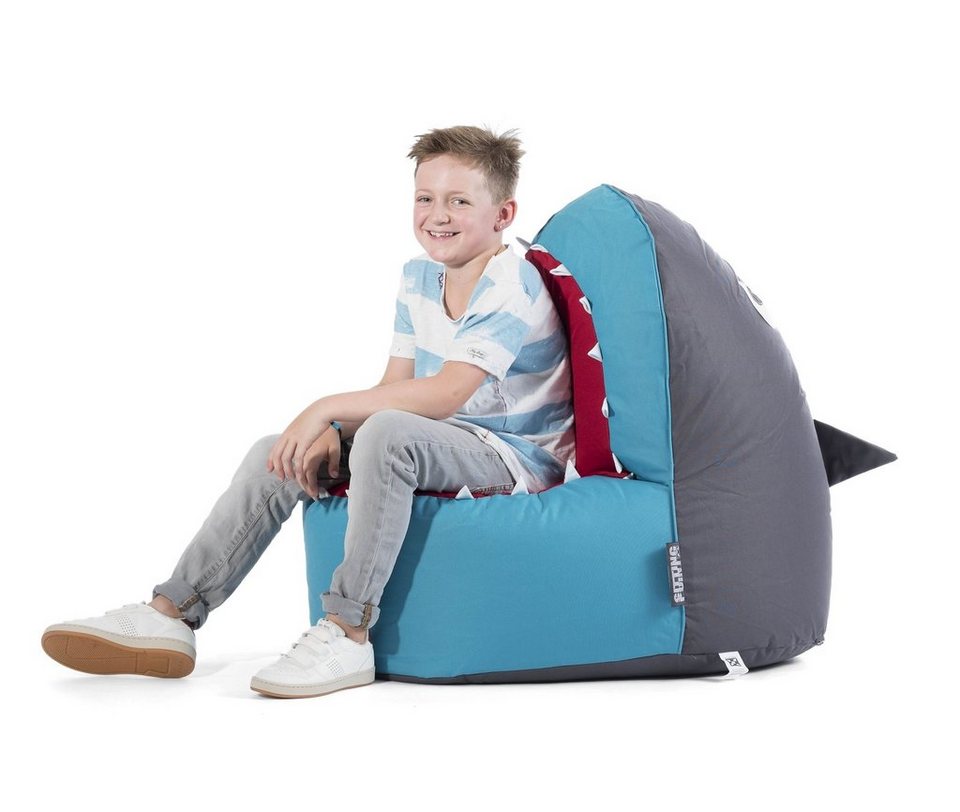 Magma Sitzsack Sitzsack 60x110cm Anthrazit, SITTING POINT Kindersitzsack  Brava Shark