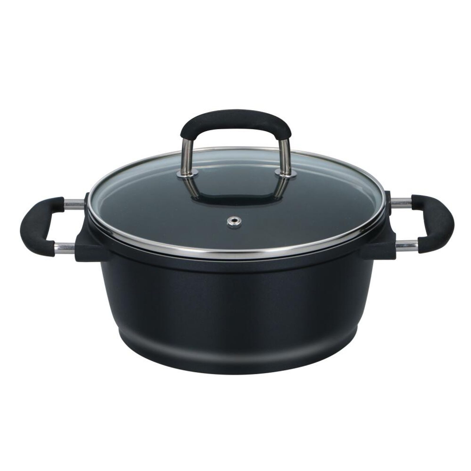 BURI Kochtopf 2x Alpina Aluguss Topf D20 x H9,5 cm Profi Kochen Küche Töpfe 2er Set, Aluguss