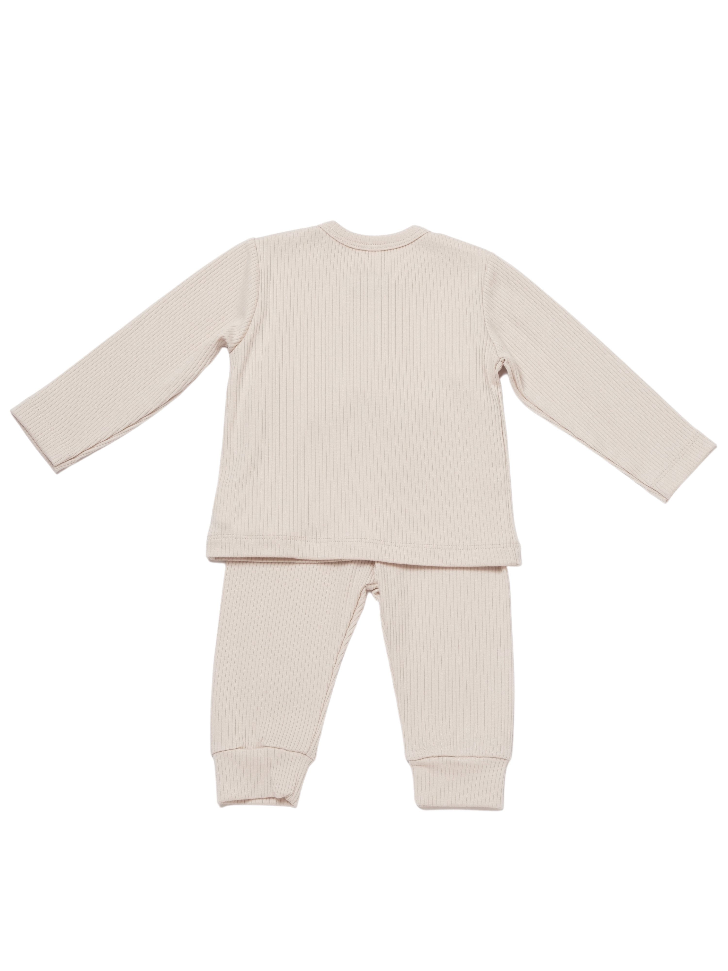 biorganic Langarmshirt & Hose Baby Nature Relax Modal für Jungen und Mädchen Unisex Langarm (Set, 2-tlg., Shirt und Hose) gerippte Textilstruktur (Ripp), Bio-Baumwolle und Modal Größe 68-86