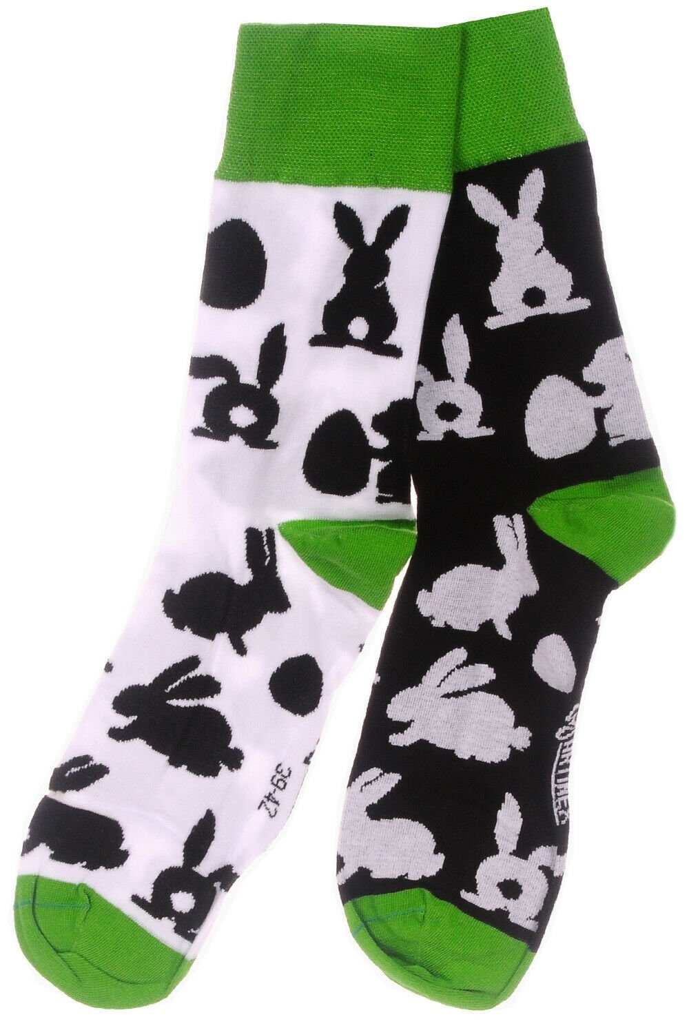 Martinex Socken 1 Paar Socken lustige Strümpfe Damen Herren Kinder mit Hasen mit Hasen Muster, in schwarz weiß, 35 36 37 38 39 40 41 42 43 44 45