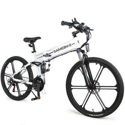 SAMEBIKE E-Bike LO26 II mit Stoßdämpfer-Vordergabel, 48V10AH-batterie,500W-Motor