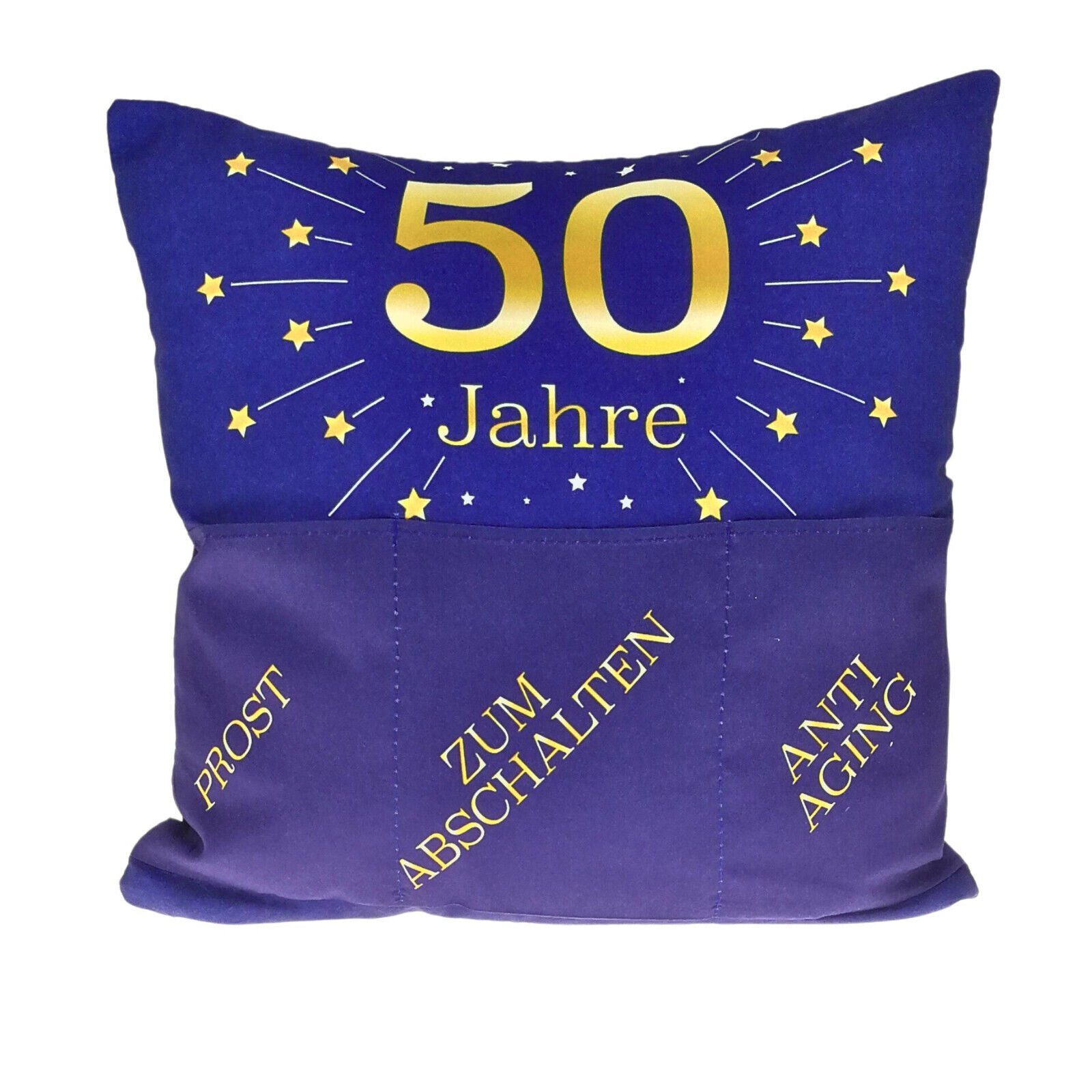 Bada Bing Dekokissen Kissen 3 zum Geburtstag Geschenkidee, zum befüllen Taschen mit zum mit 50sten befüllen Taschen