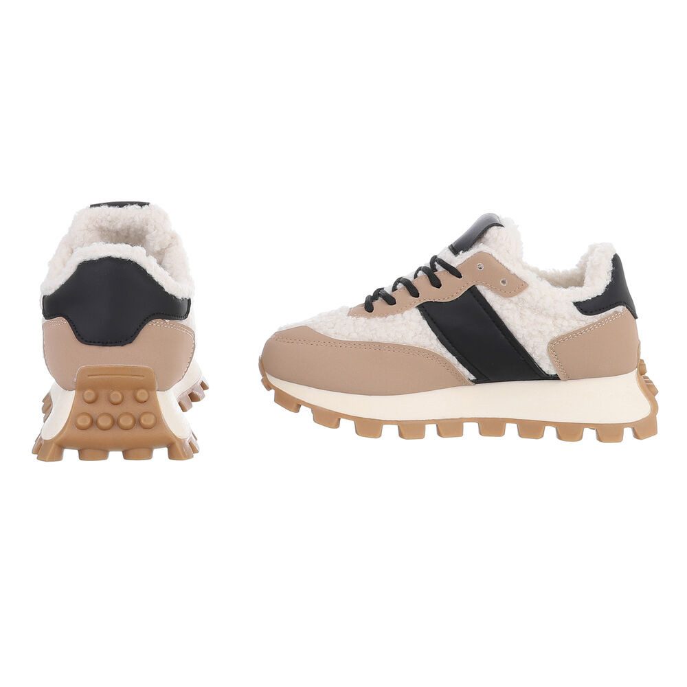 Ital-Design Damen Sneakers mit hohem Komfort für Freizeitaktivitäten Snowboots (90704249) Flach Sneakers Low in Hellbraun