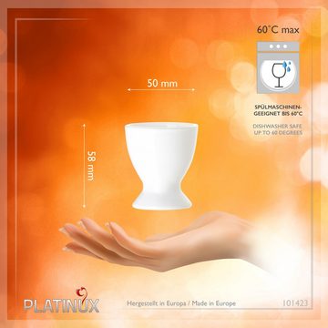 PLATINUX Eierbecher Weiße Eierbecher, (6 Stück), Eierständer Eierhalter Frühstück Brunch Egg-Cup 35ml Likörgläser