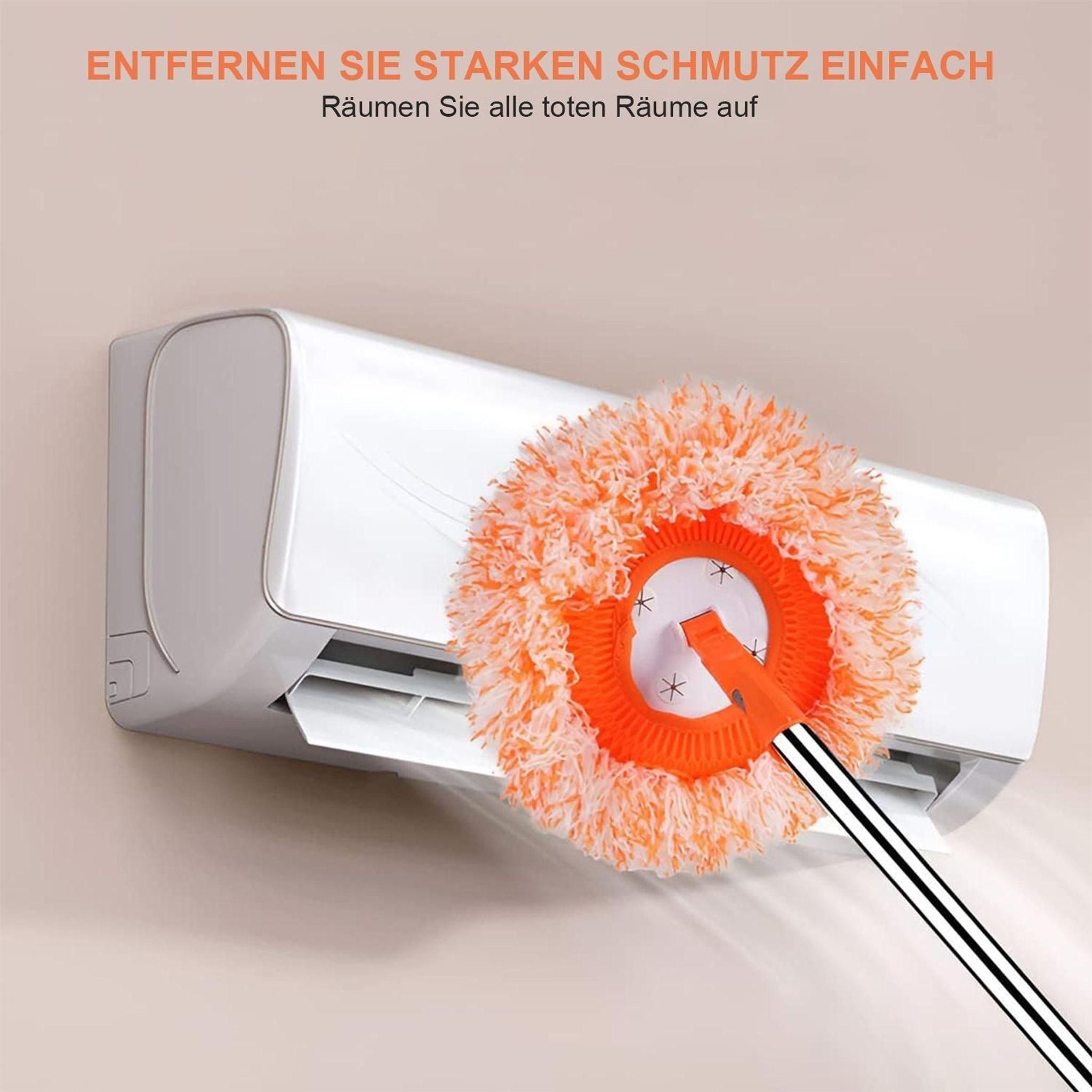 FELIXLEO 360° Wischmopp Set mit 3 Stielen & 3 Mikrofaser Moppköpfen Wischmopp-Ersatzkopf – Bild 2 von 5