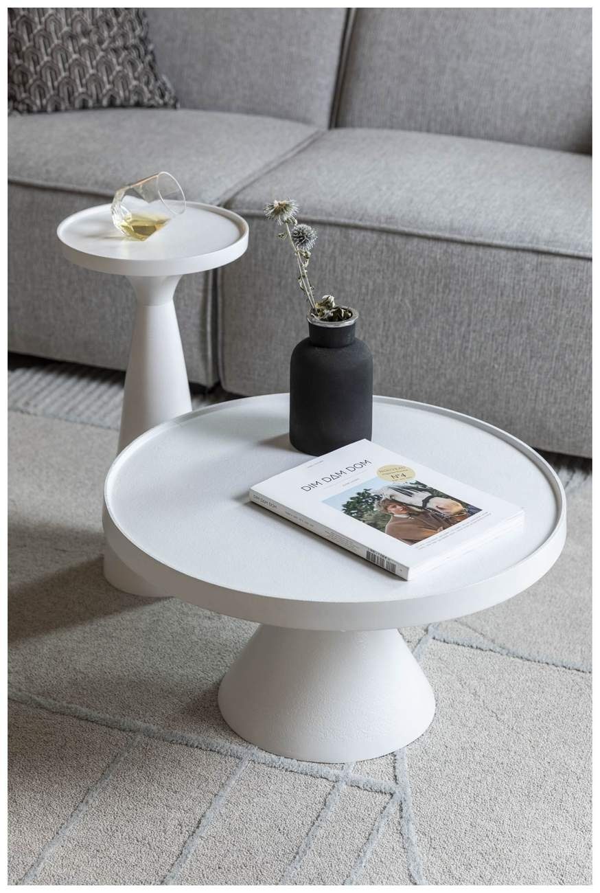 Zuiver Couchtisch Runder Couchtisch FLOSS WHITE von Zuiver aus Aluminiumguss Ø 60 cm