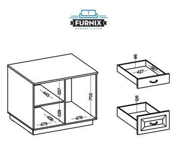 Furnix Kombikommode FLAMIS Wohnzimmer-Kommode mit 3 Schubladen und Tür, Sideboard, B100 x H84 x T50 cm