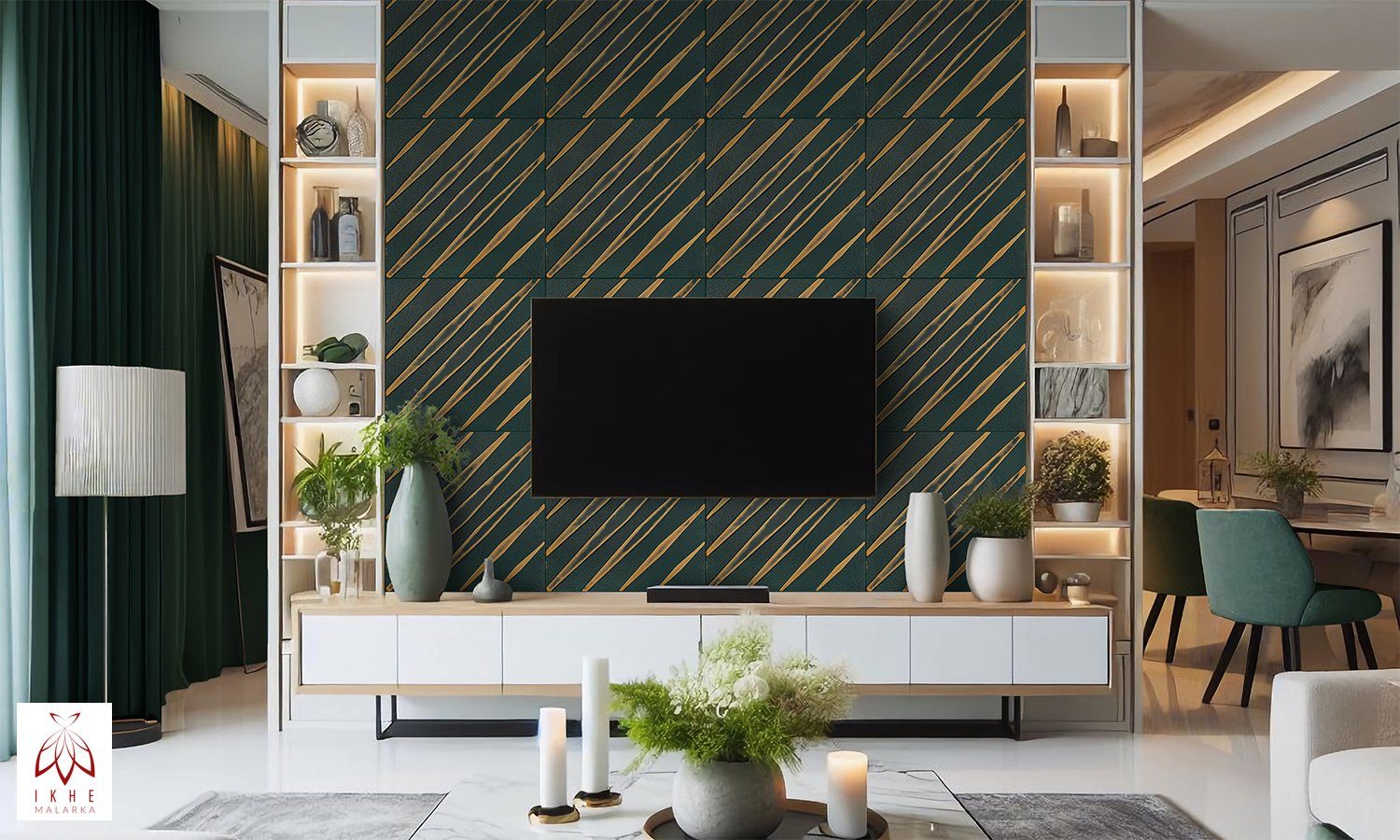 IKHEMalarka 3D Wandpaneel aus Polystyrol Styropor XPS, BxL: 50,00x50,00 cm, 0,25 qm, Paneelen für Wand & Decken 50x50cm