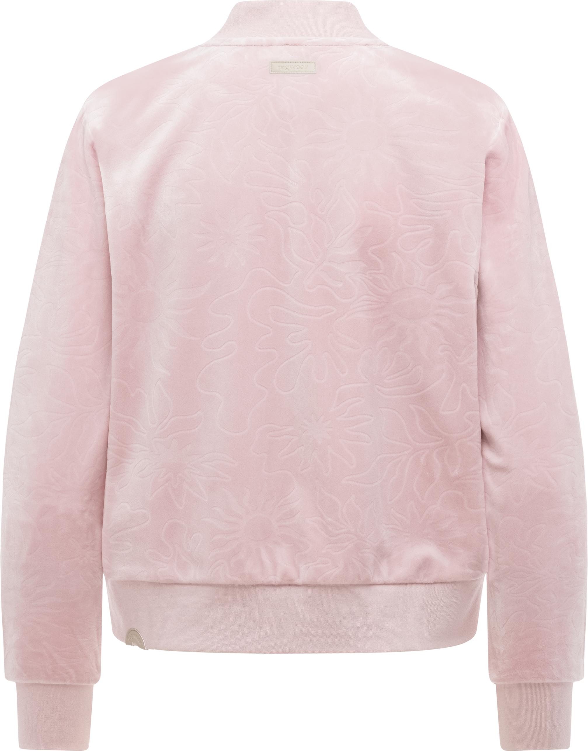 Ragwear Sweatjacke Doron Embossed Kuschelige Alltagsjacke in Samt-Optik