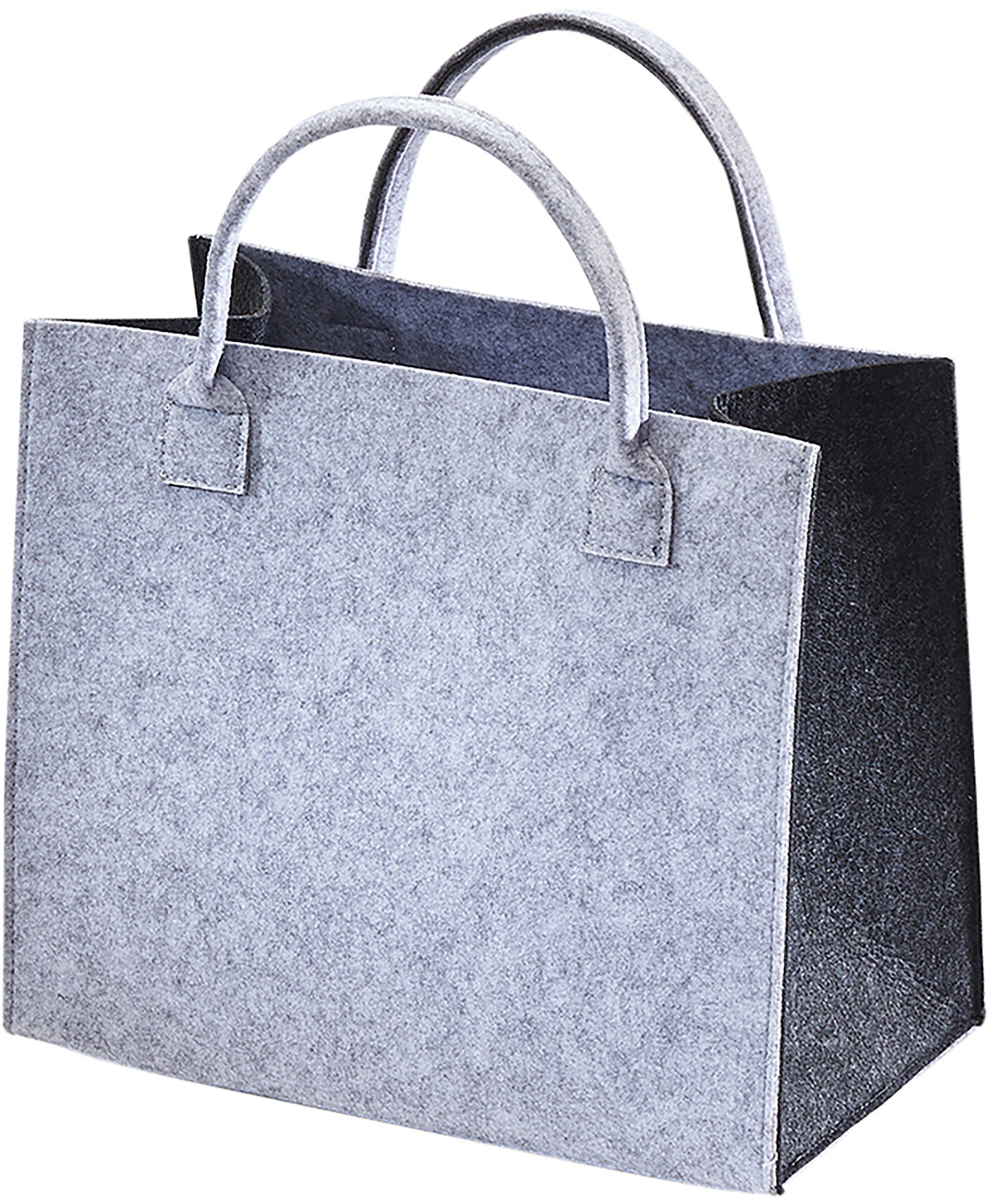 Kobolo Einkaufsshopper Filztasche hellgrau mit dunkelgrauen Seiten, 20 l günstig online kaufen
