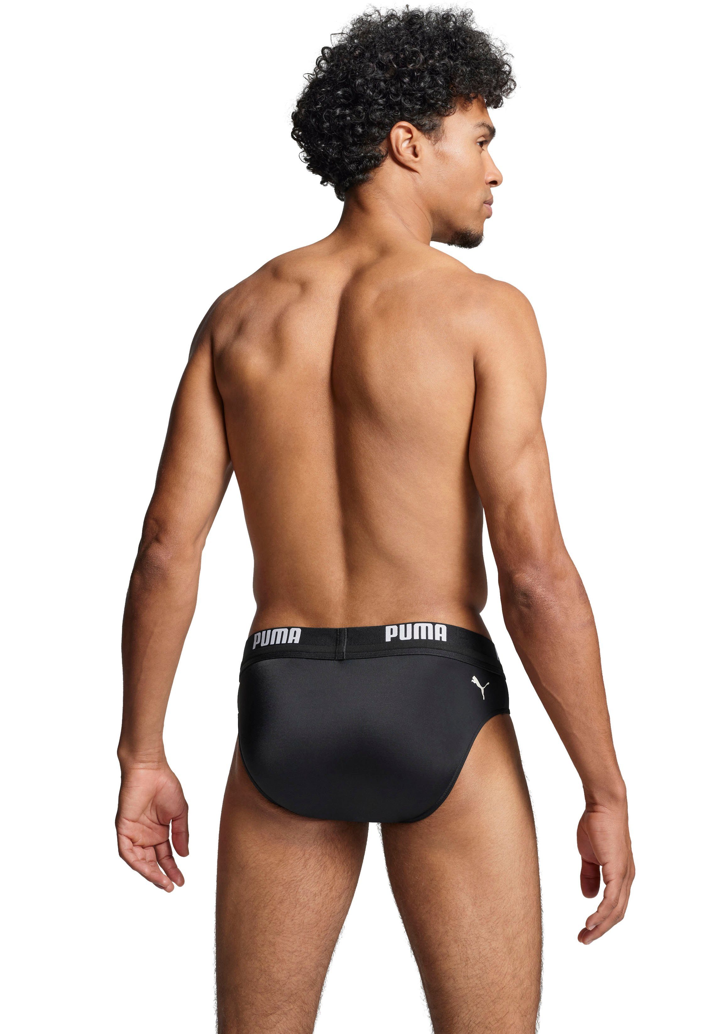 PUMA Badeslip PUMA SWIM MEN LOGO SWIM BRIEF mit elastischem Logobund