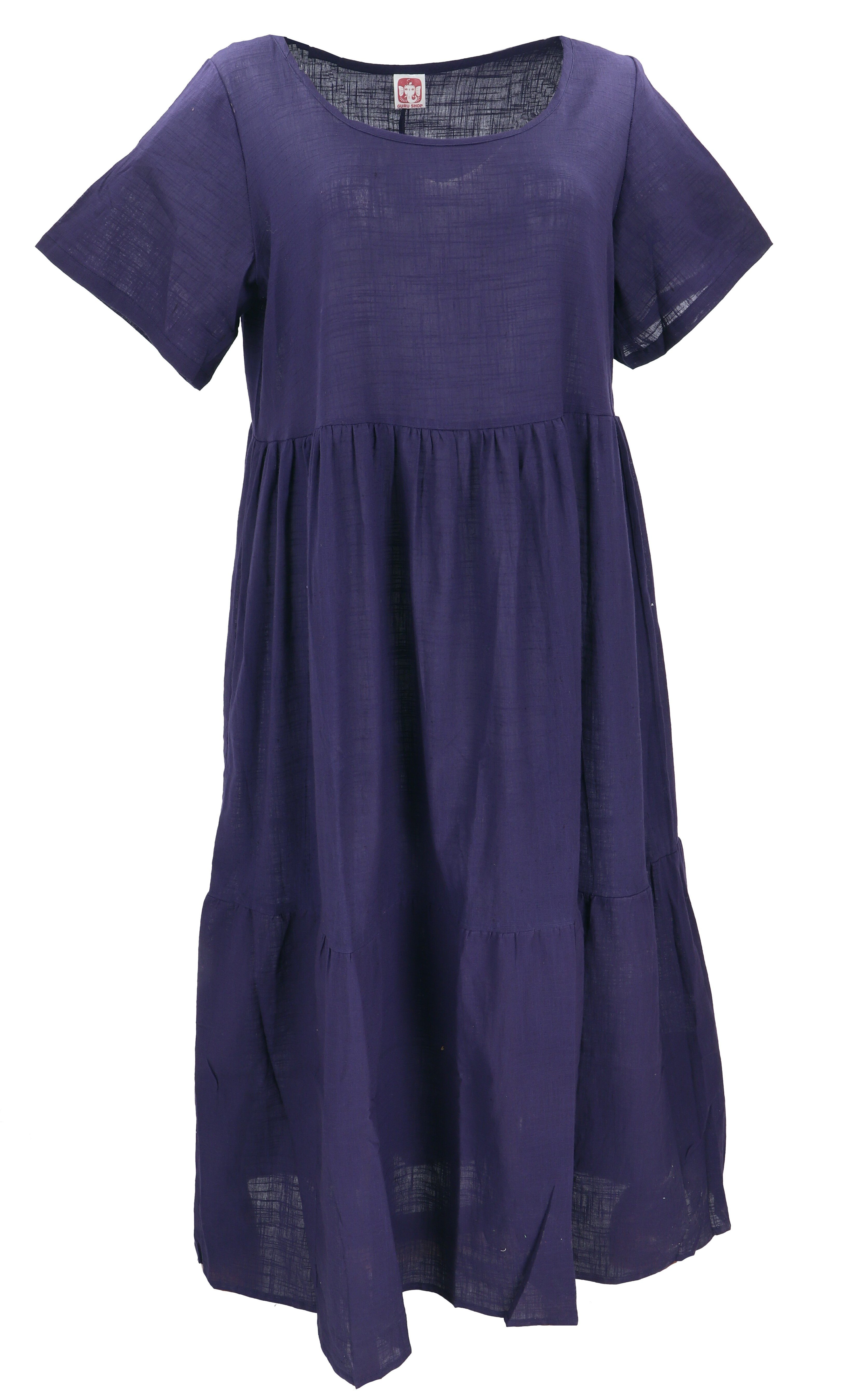 Guru-Shop Midikleid Boho Baumwoll Maxikleid, luftiges Stufenkleid,.. alternative Bekleidung