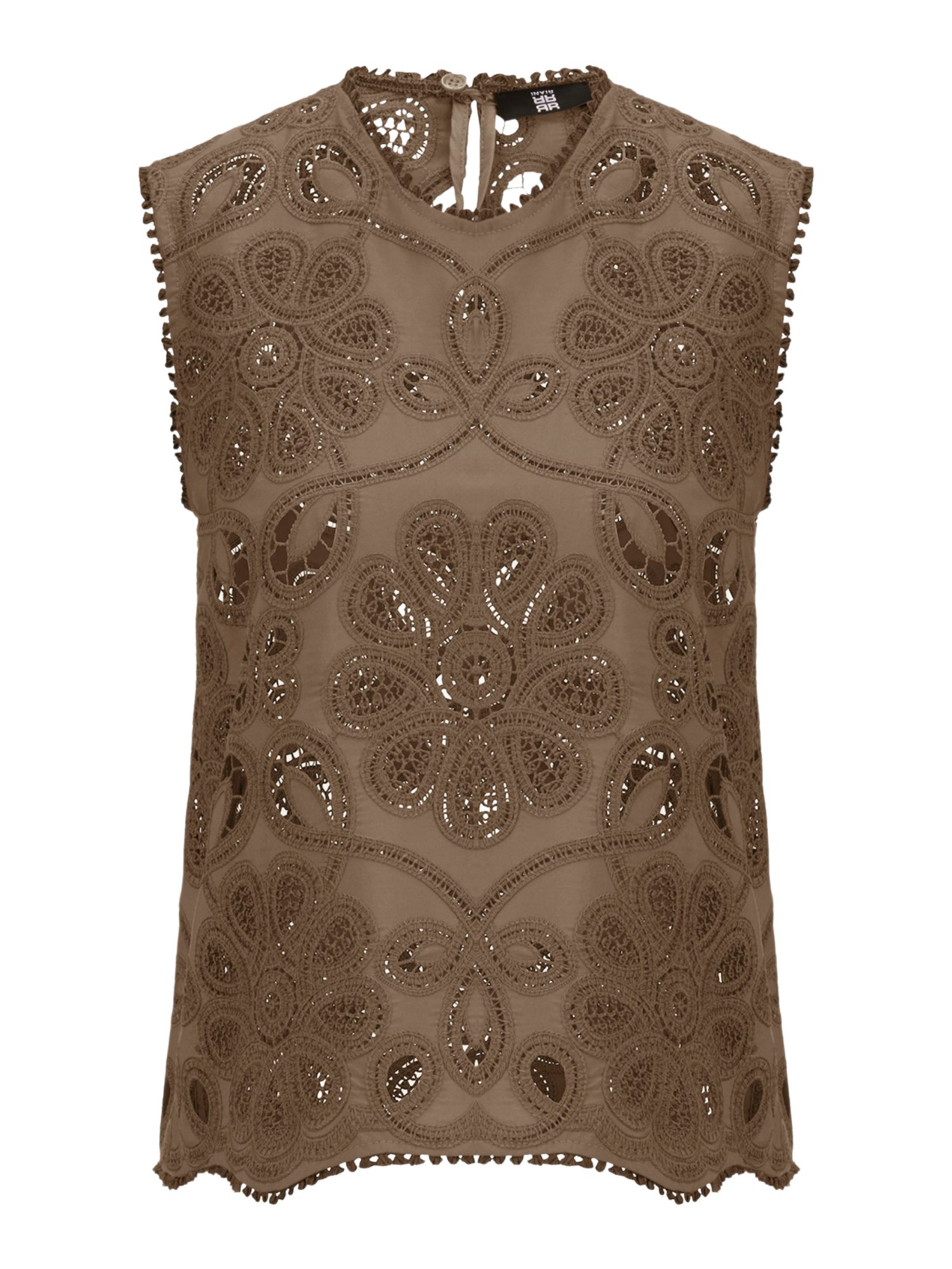 Riani Tanktop braun,Casual,Polyester,Paisley,Rundhals,Ärmellos,Regular Fit
