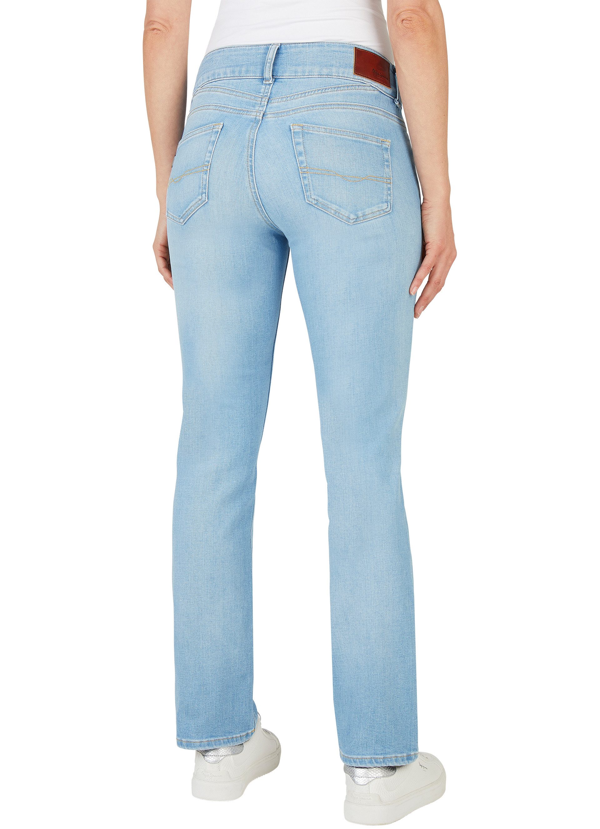 Pepe Jeans Slim-fit-Jeans SLIM JEANS MW mit extrabreitem Bund mit Doppelkno günstig online kaufen