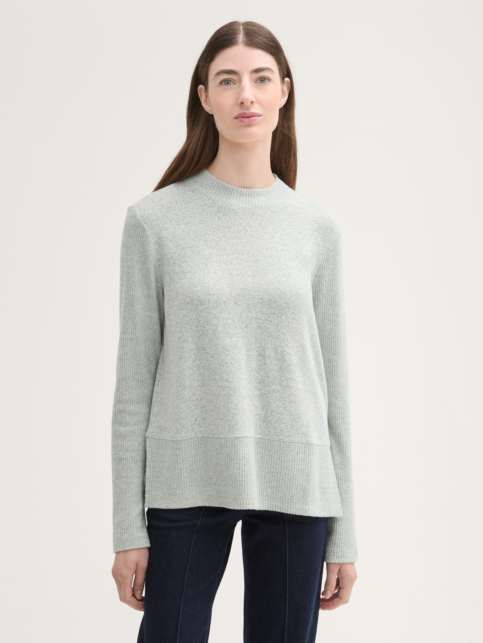 Langarmshirt Langarmshirt mit Rippstruktur