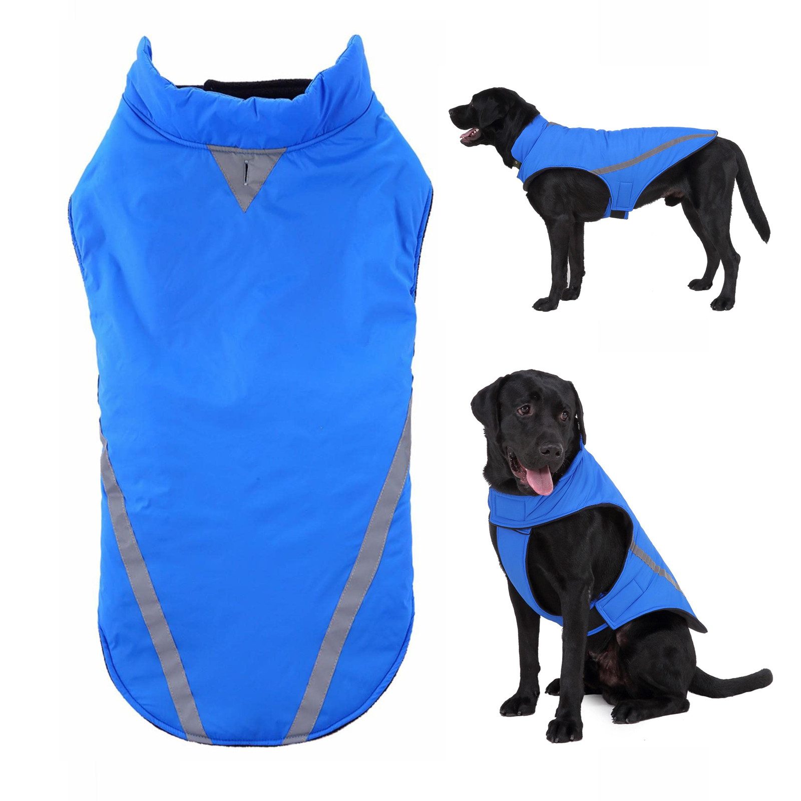 RWEUOQ Hundemantel Warm Hundejacke, Overall Welpen Hund Haustier Wintermantel, Haustier Warme Weste, Wasserdicht Warme Weste mit Reflexstreifen