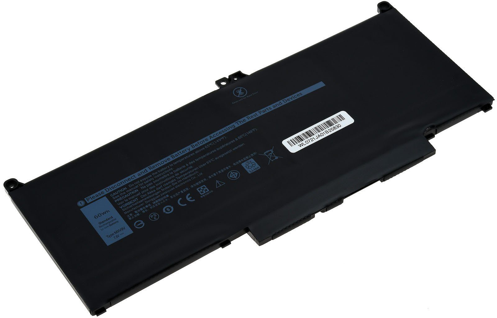 Powery Akku für V) (7.6 Laptop-Akku 7900 Dell Typ MXV9V mAh