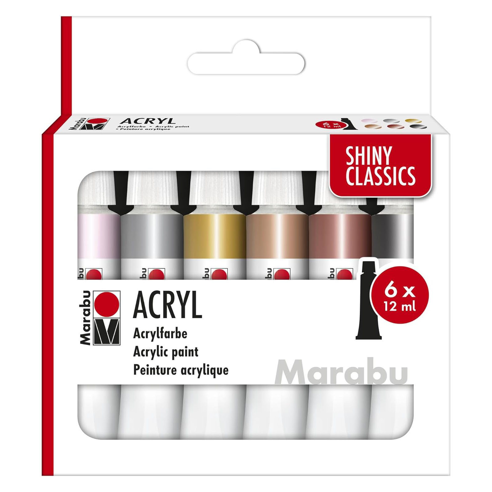 Marabu Acrylfarbe Marabu Acrylfarben Set SHINY CLASSICS, 6 x 12 ml