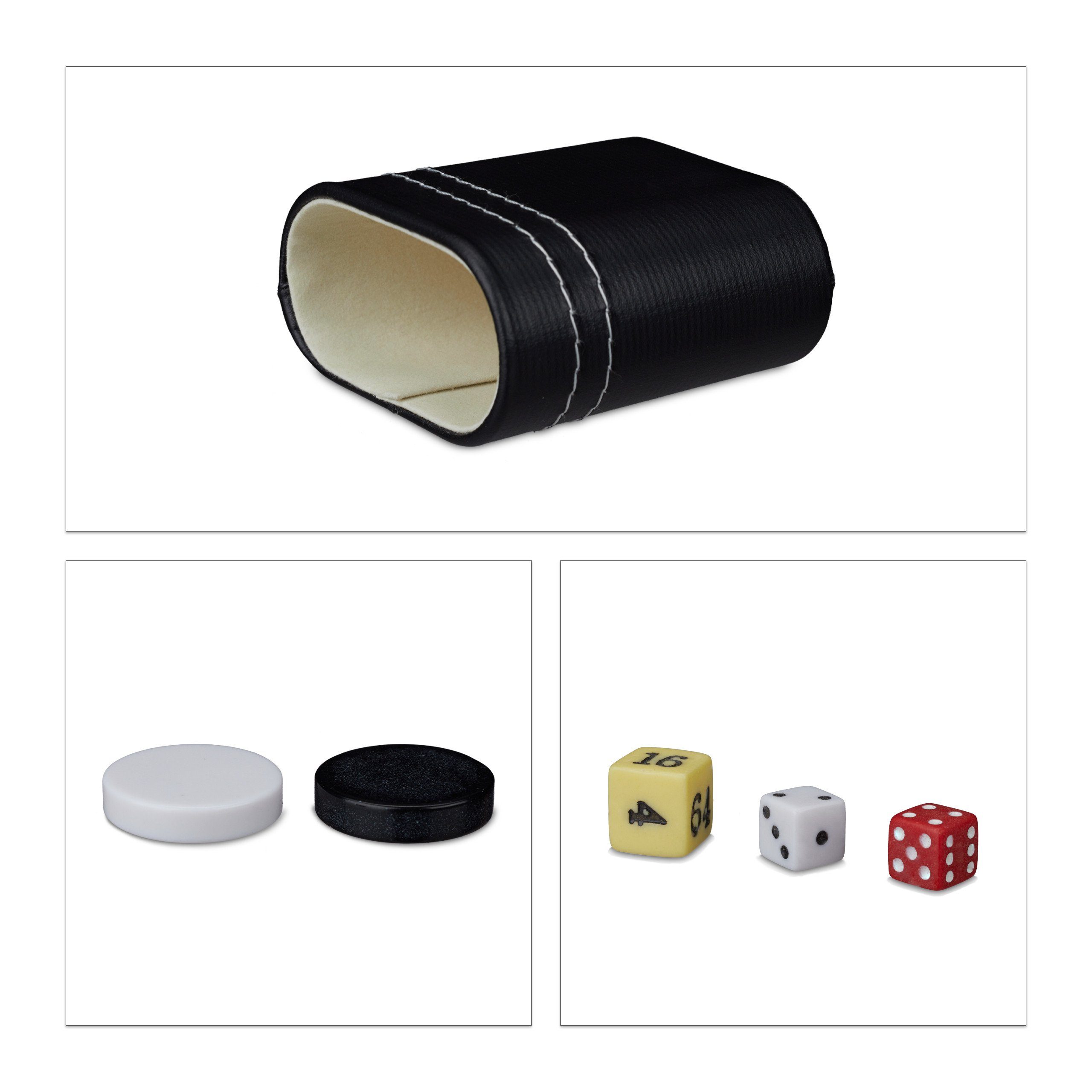 relaxdays Spielesammlung Backgammon Koffer