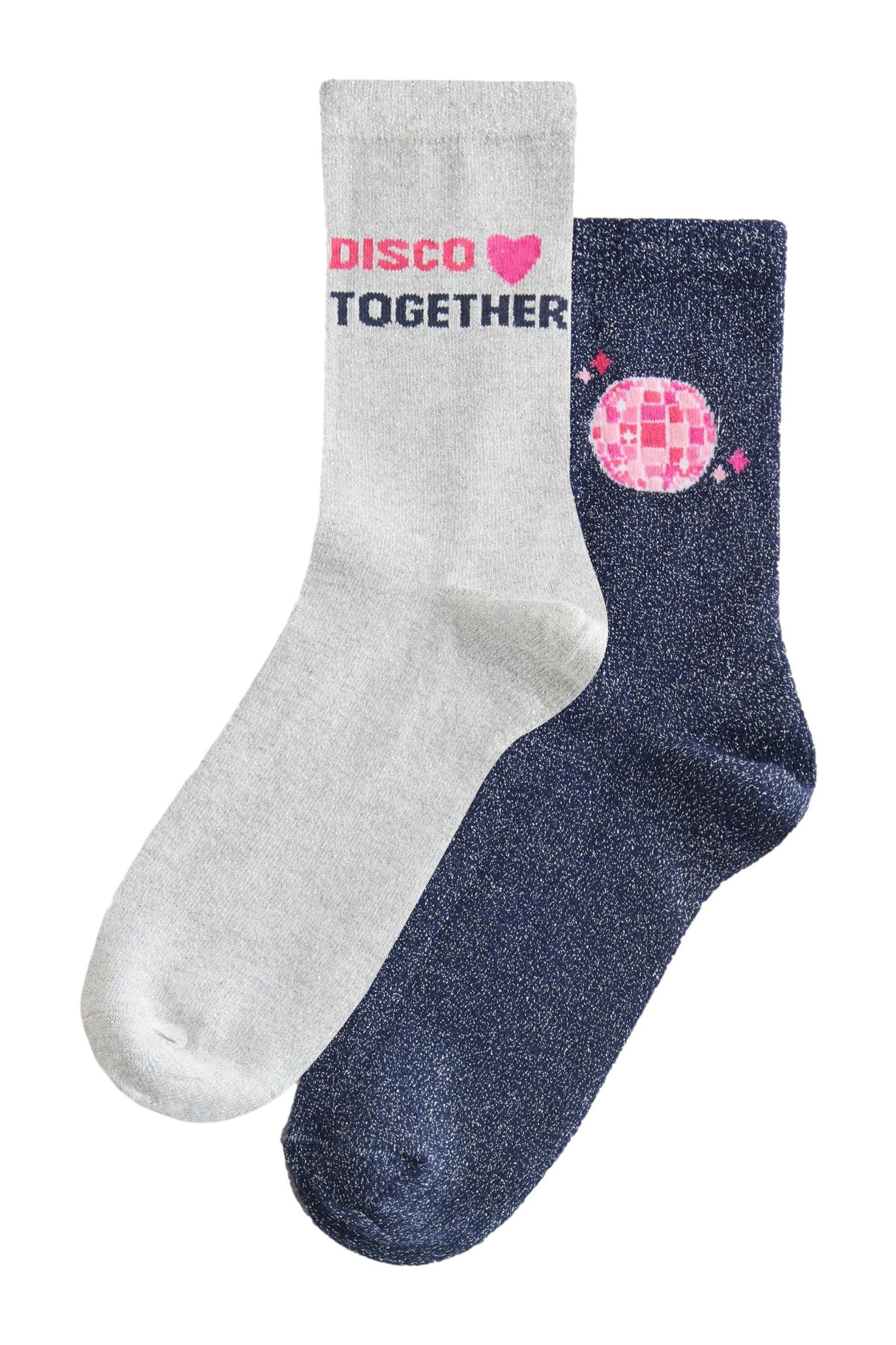 Kurzsocken 2er-Pack Socken mit Glitzer-Effekt, Disco Together