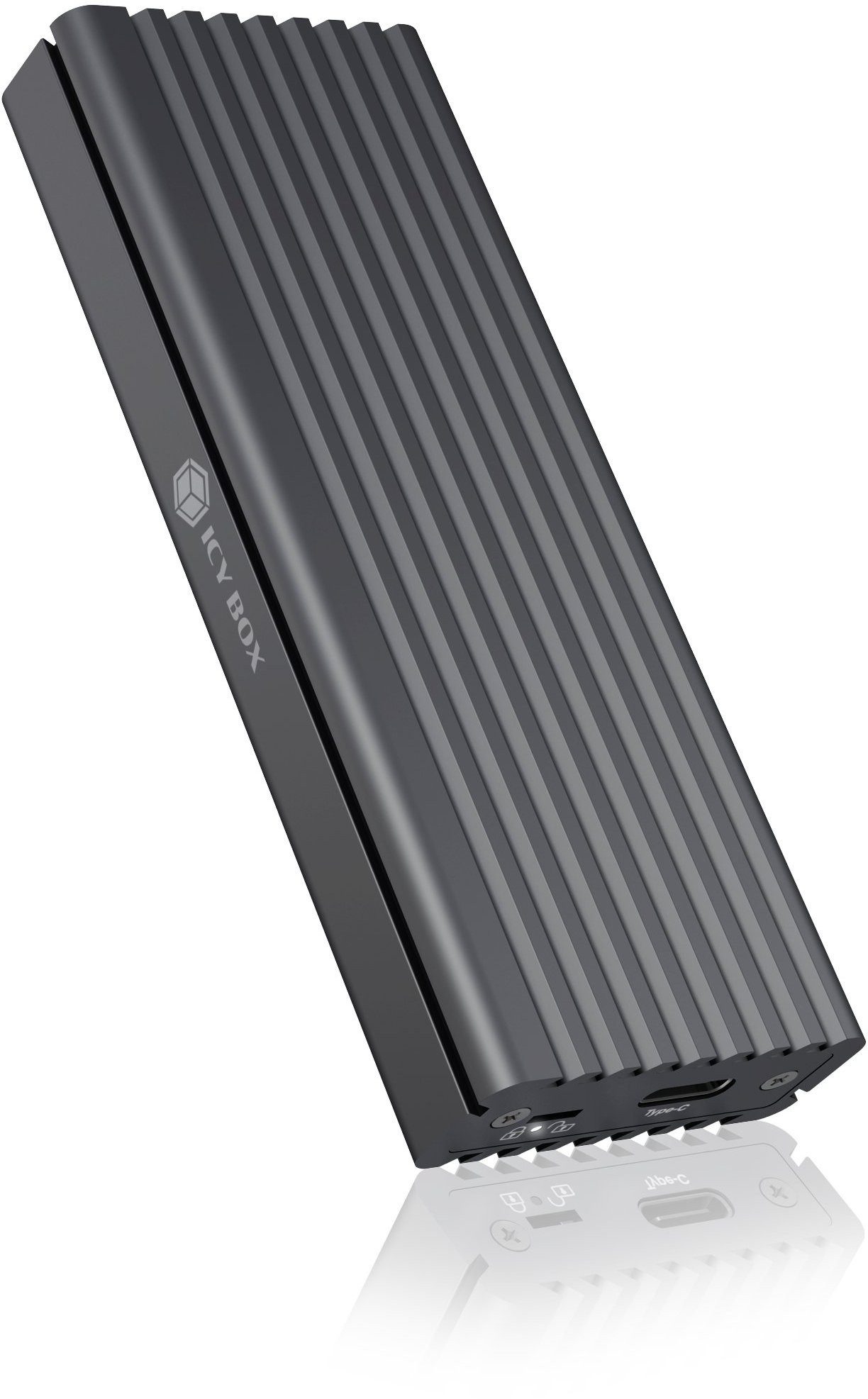 Festplatten-Gehäuse Gehäuse für 1x M.2 NVMe & SATA SSD mit USB Type-C Anschluss, Hochwertiges Aluminium