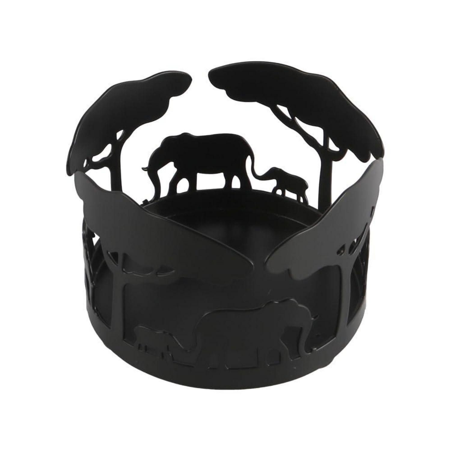 LuxusKollektion Kerzenständer Kerzenständer Elefant Retro Metall Schwarz (1 St)
