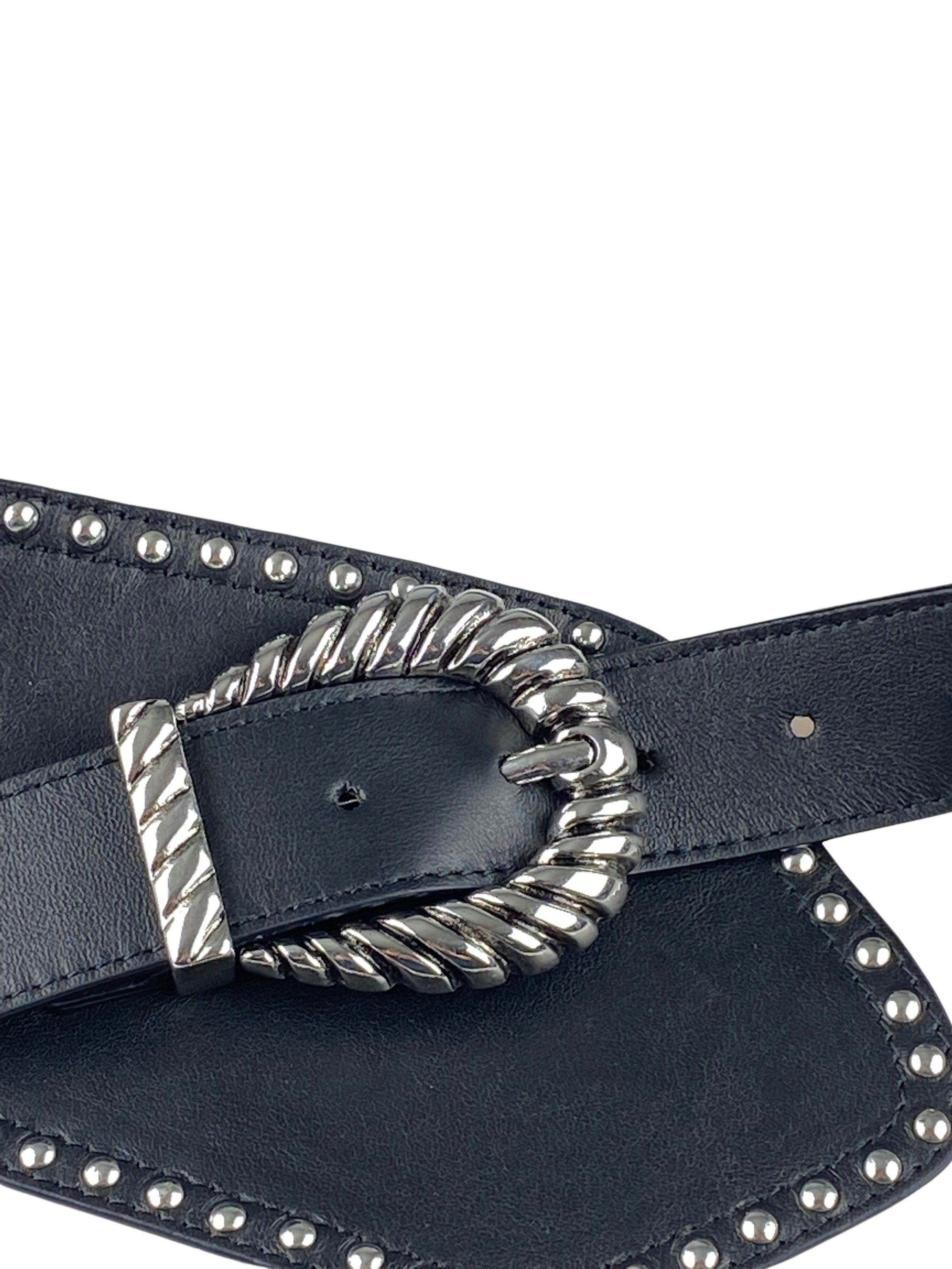 Western schwarz Leder aus handgefertigt COLLEZIONE Ledergürtel ALESSANDRO