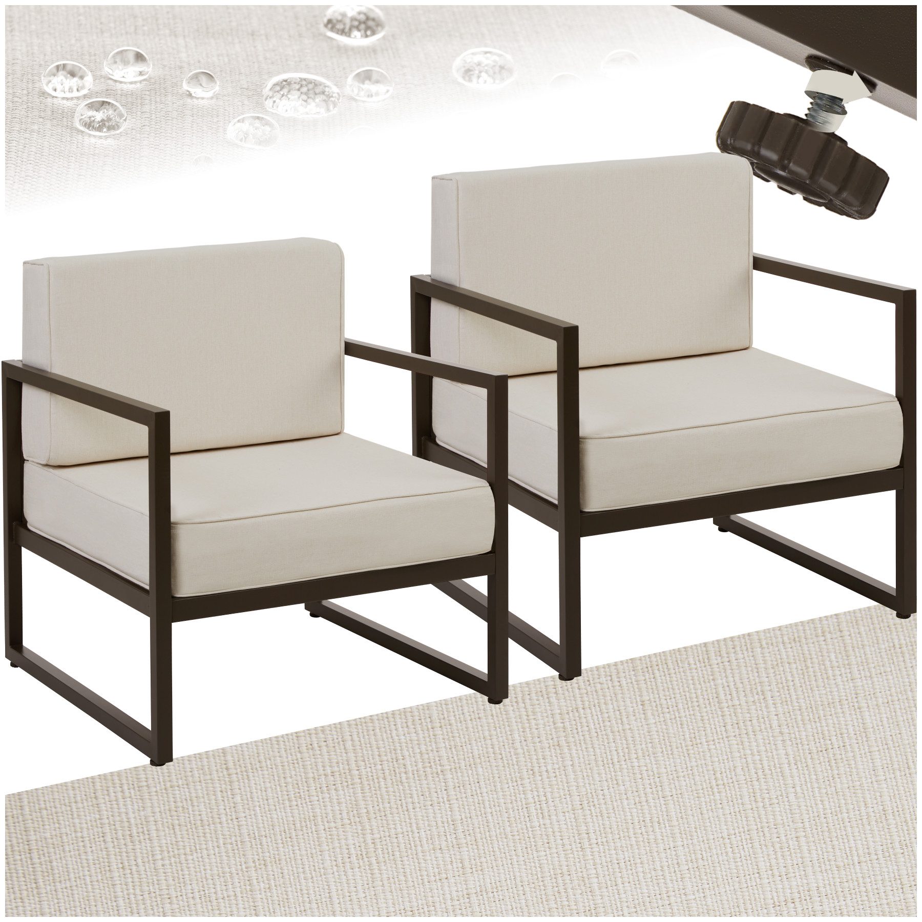tectake Gartenstuhl Garten-Loungesessel (Set, 2 St), günstig online kaufen