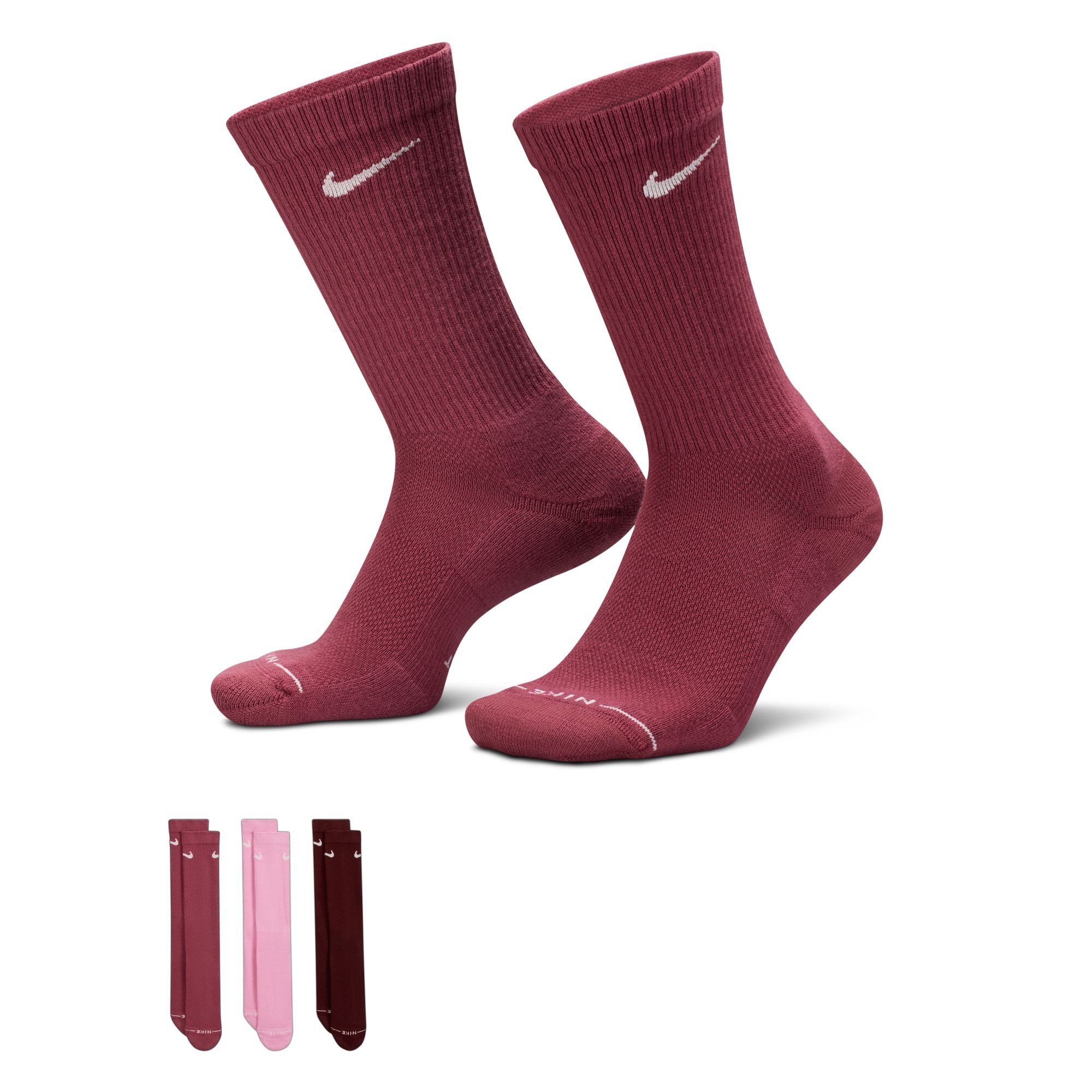 Nike Funktionssocken U NK ED ELVD CRW 3P - 144 für Erwachsene, mit Baumwolle im Obermaterial, formstabil