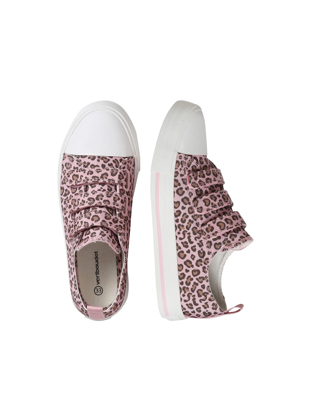 vertbaudet Kinder Stoff-Sneakers mit Leoprint und Klett Sneaker