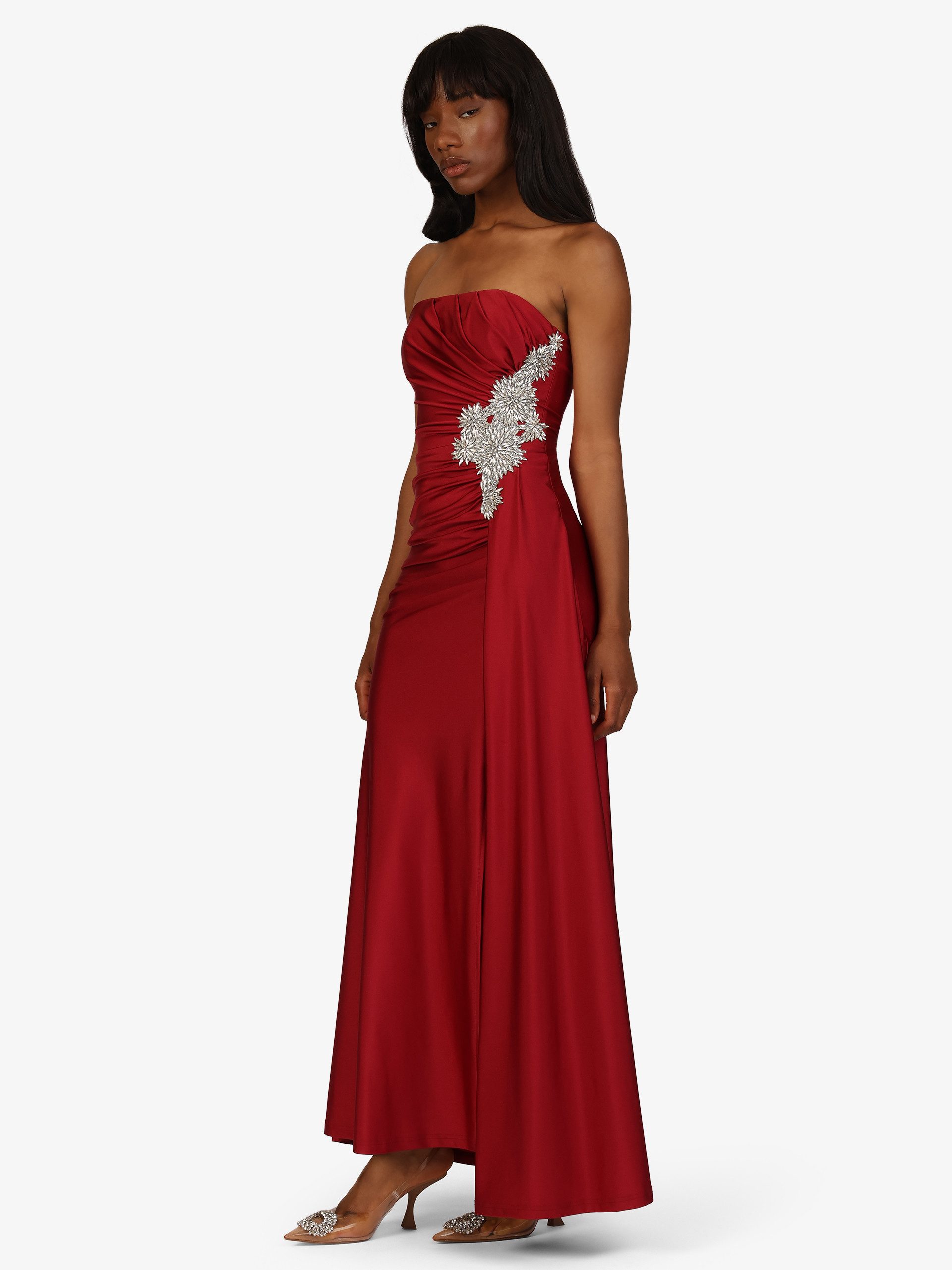 Kraimod Abendkleid mit Drapierung und Rücken-Schnürung