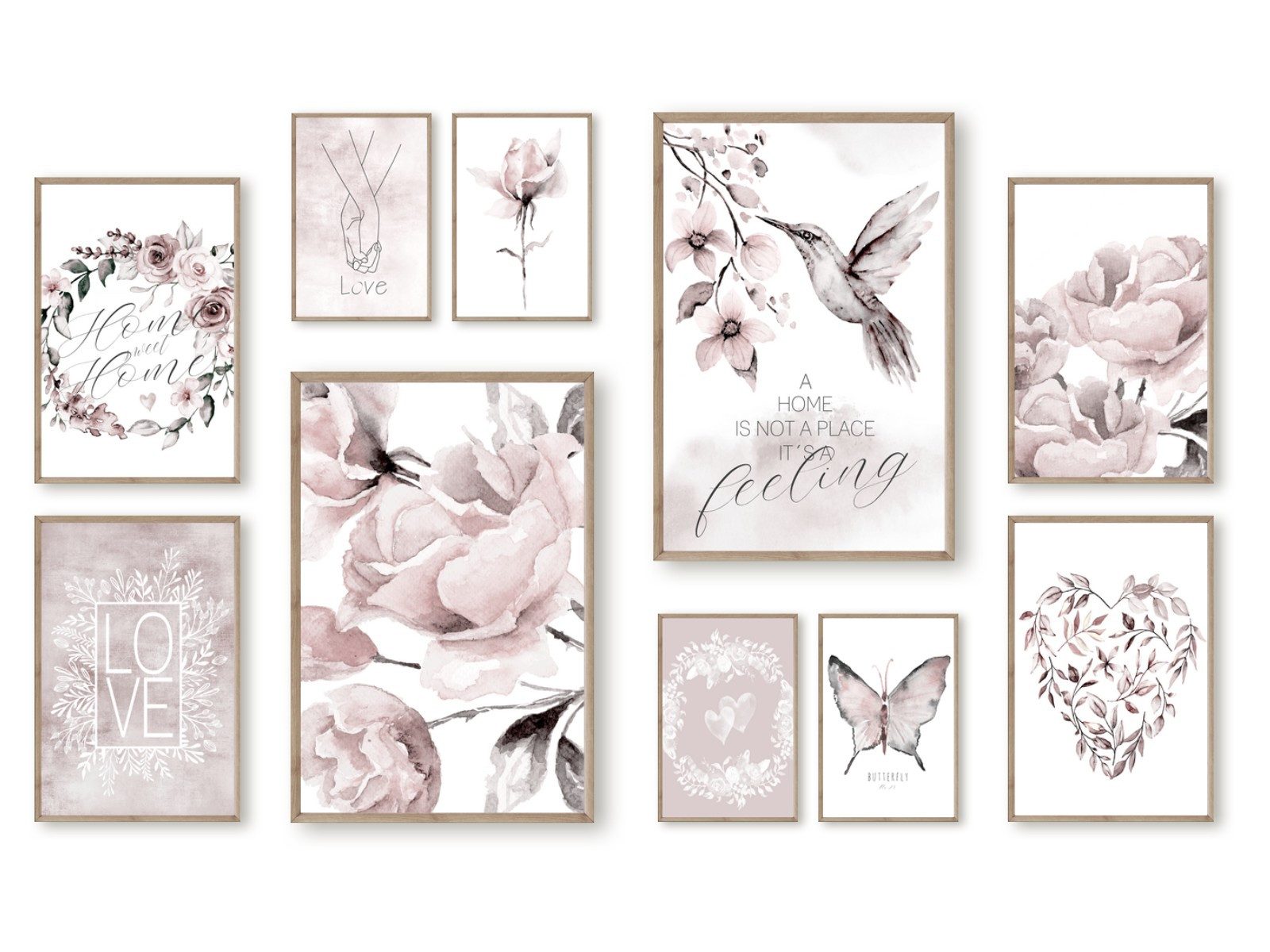 Poster Bilder Set Bilderwand Bilderset Wandbilder HOME IS A FEELING