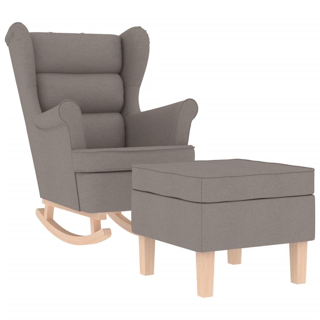 vidaXL Sessel Schaukelstuhl mit Fußhocker Taupe günstig online kaufen
