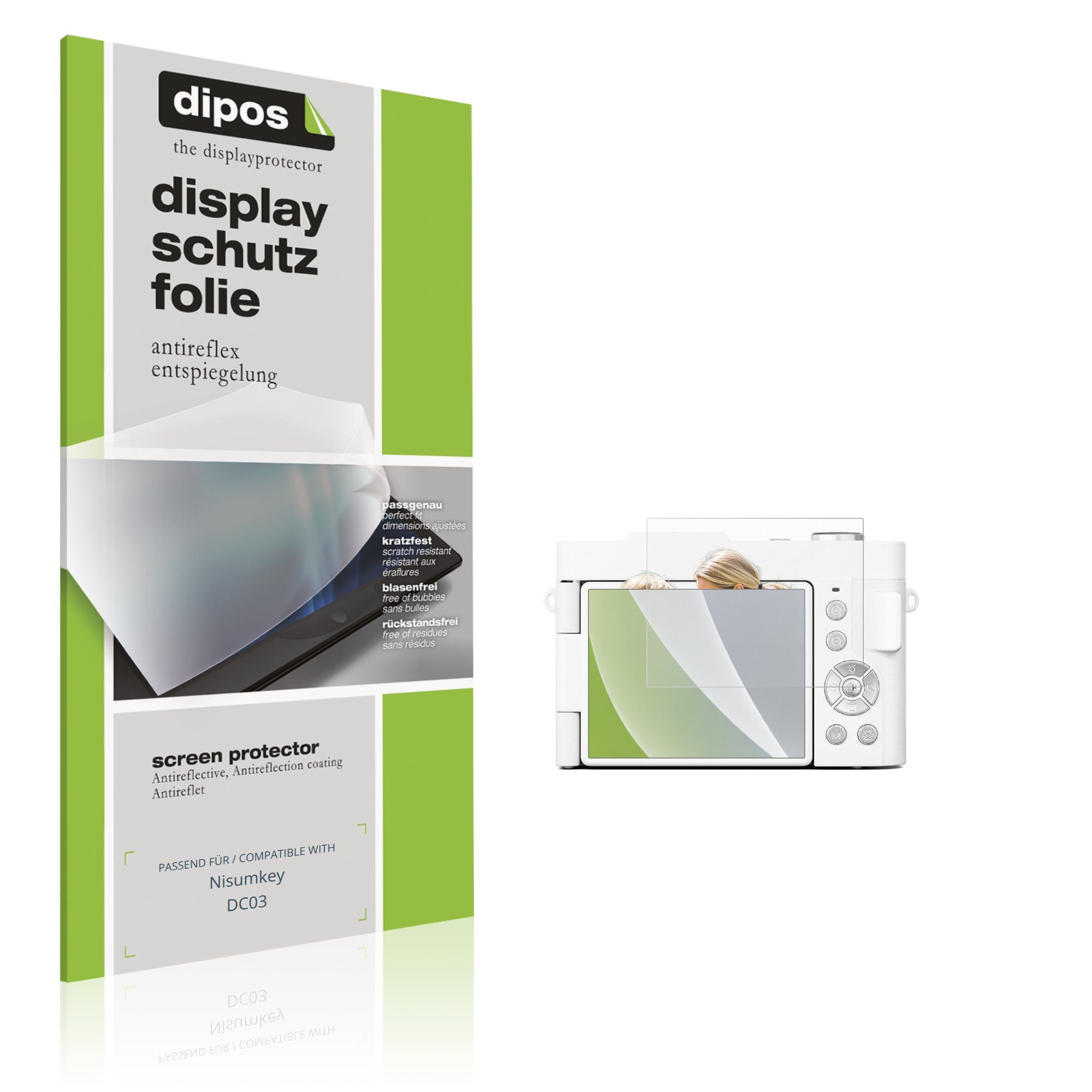 dipos Displayschutzfolie Schutzfolie für Nisumkey DC03, 4 Stück, Displayschutz Schutz Folie Made in Germany